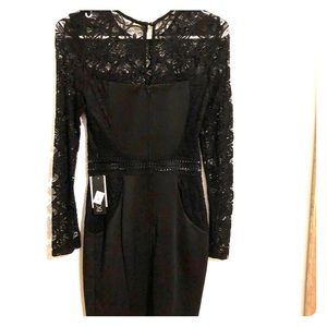 Never Worn: Long sleeve black dress with lace